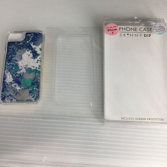 Skinny Dip Blue Glitter Heart iPhone 7 Case (H) - Picture 4 of 8